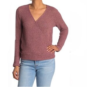 Gibson Boucle Wrap mauve Lightweight Sweater